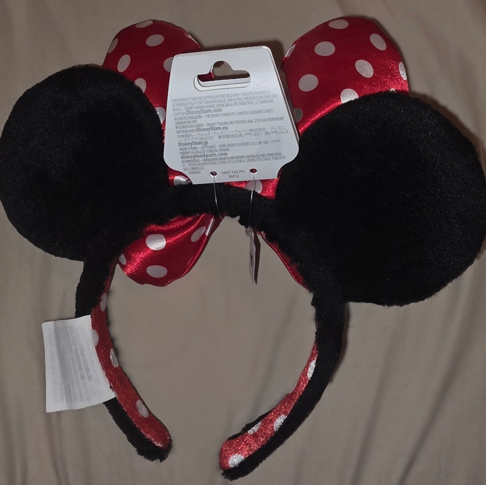 Minnie Mouse Disney Red and White Polka Dot Bow Ears - Picture 2 of 4
